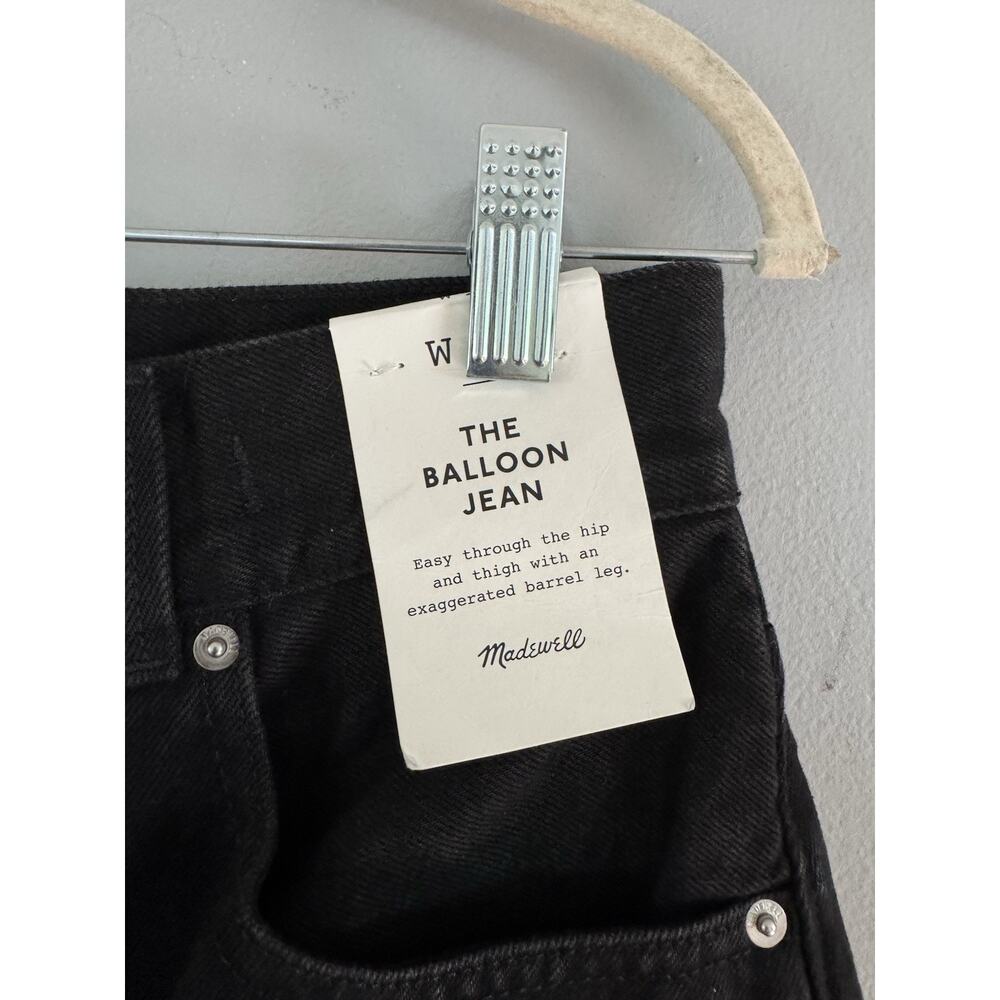 NWT Madewell The Balloon Jeans Black Size 24 Wide Leg Barrel 100% Cotton - Picture 9 of 11